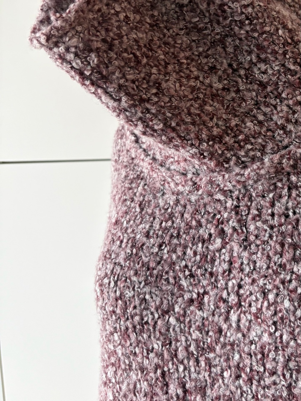Free People BFF Cowl Neck Sweater Brown Burgundy Heathered Oversized XS - Picture 11 of 13
